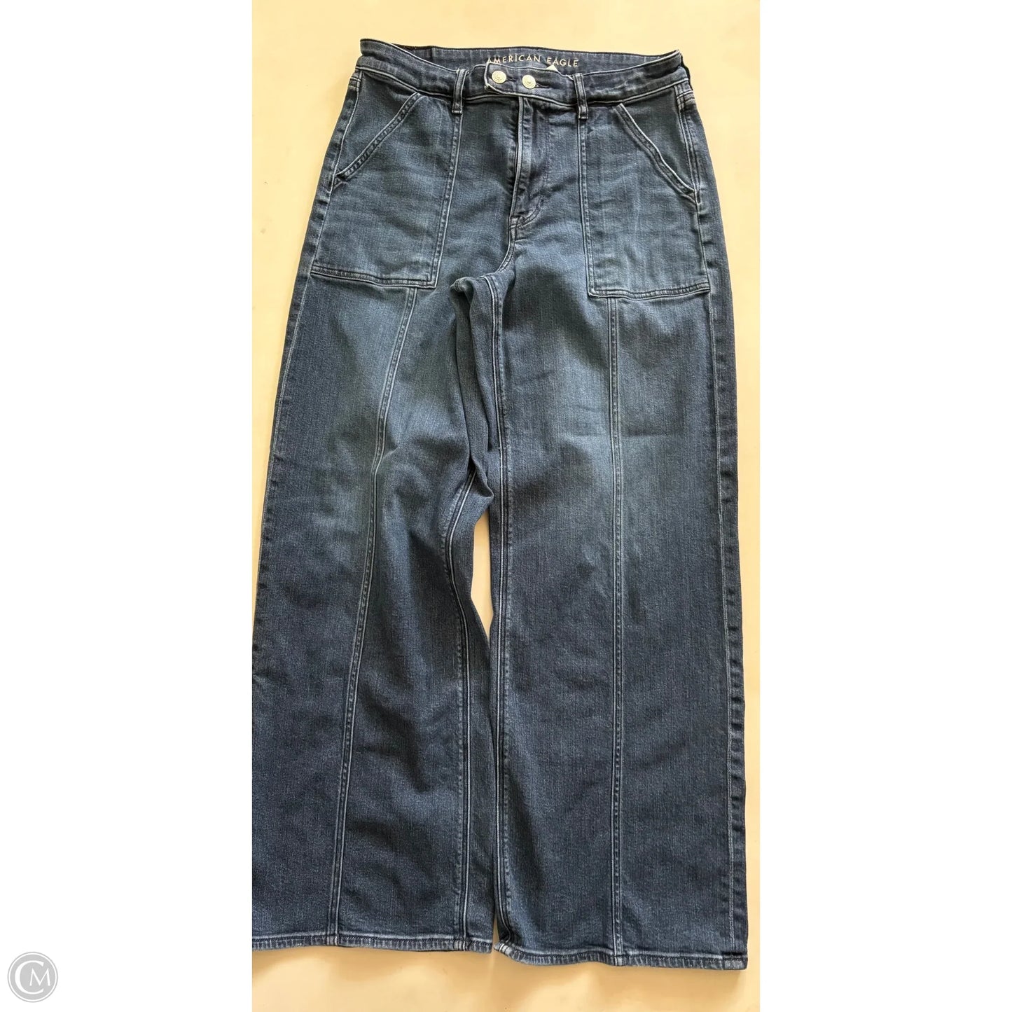 Jeans Wide Leg By American Eagle In Blue, Size: 12