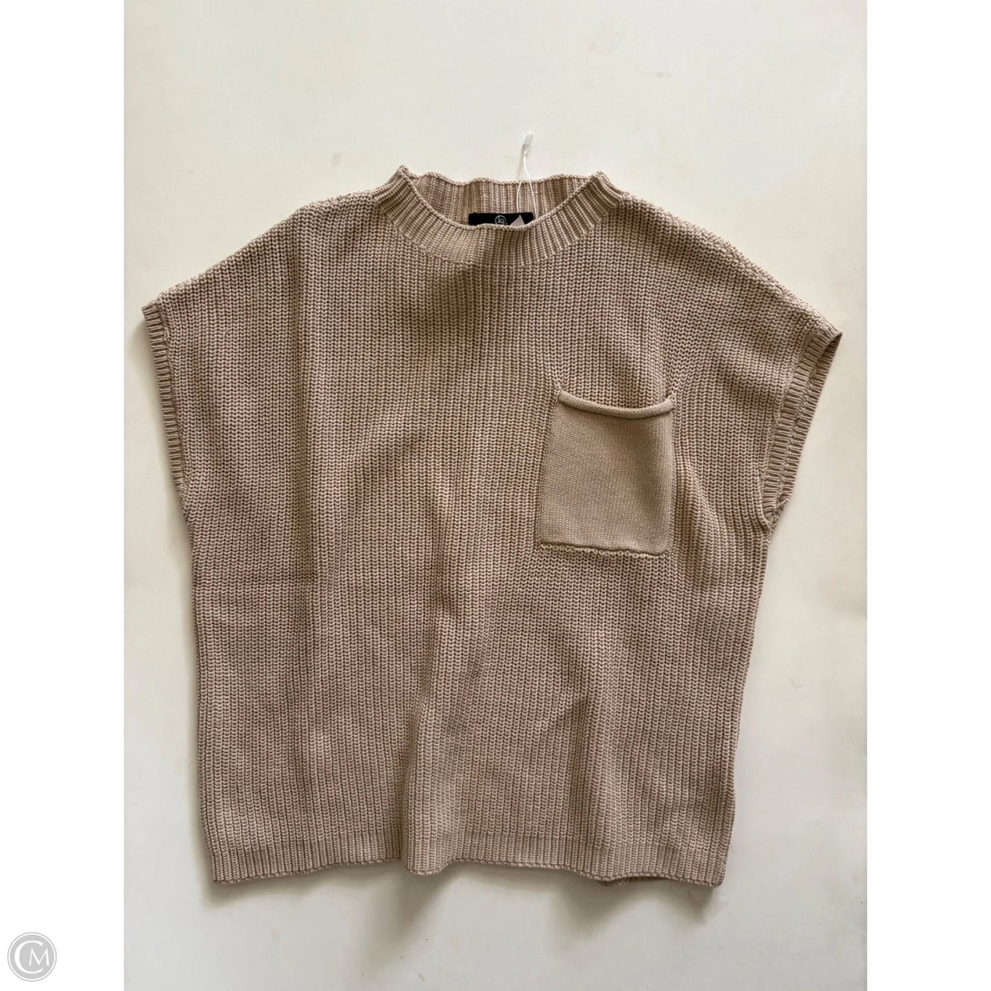 Blouse Short Sleeve By Lillusory In Tan, Size: M