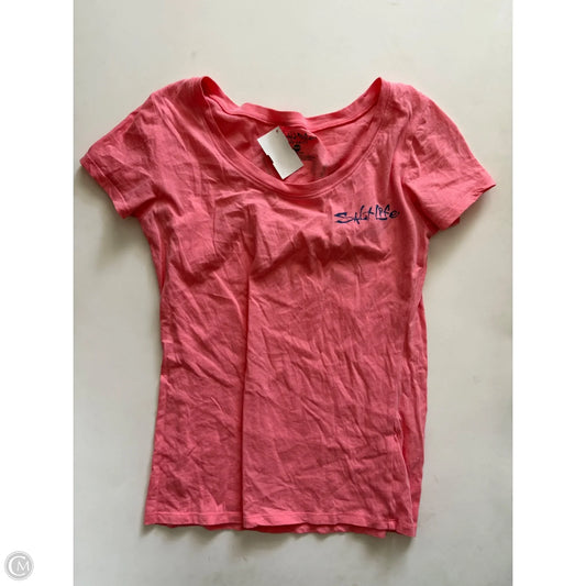 Top Short Sleeve By Salt Life In Pink, Size: M