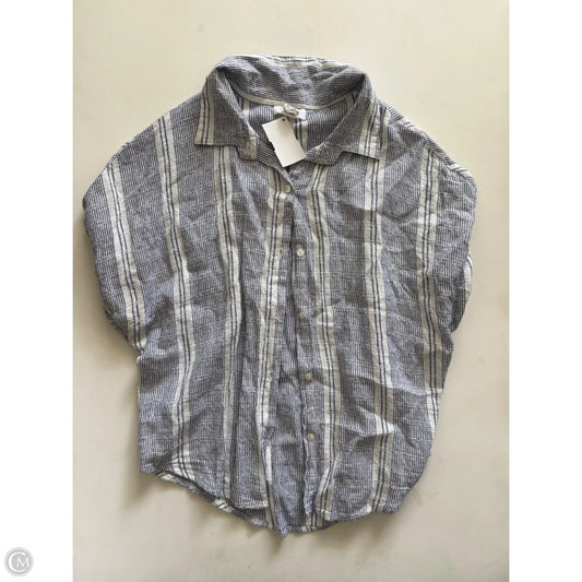 Blouse Short Sleeve By Japna In Striped Pattern, Size: M