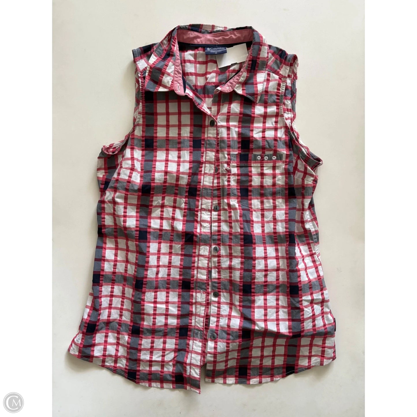 Athletic Tank Top By Columbia In Plaid Pattern, Size: M