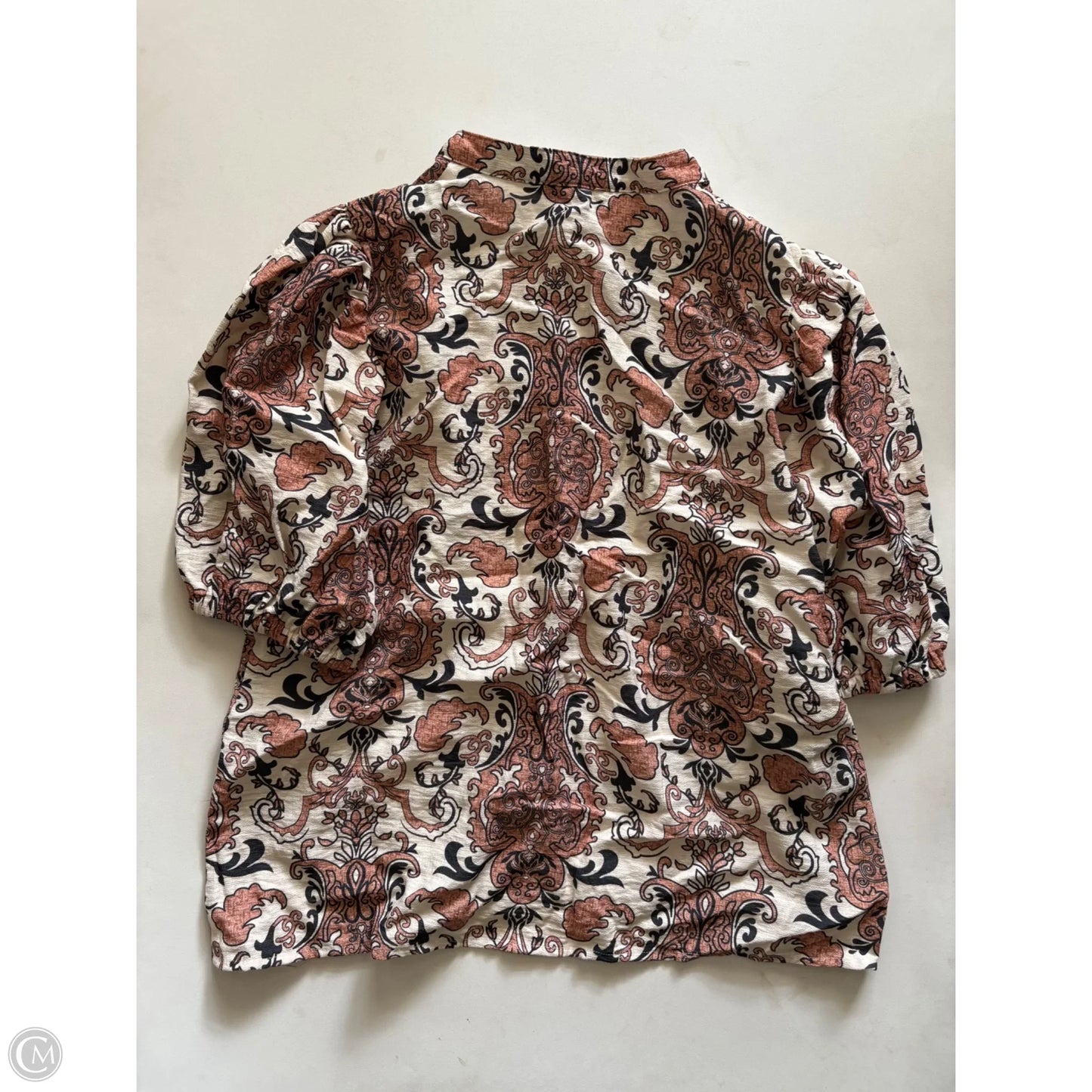 Blouse Short Sleeve By Thml In Brown, Size: M