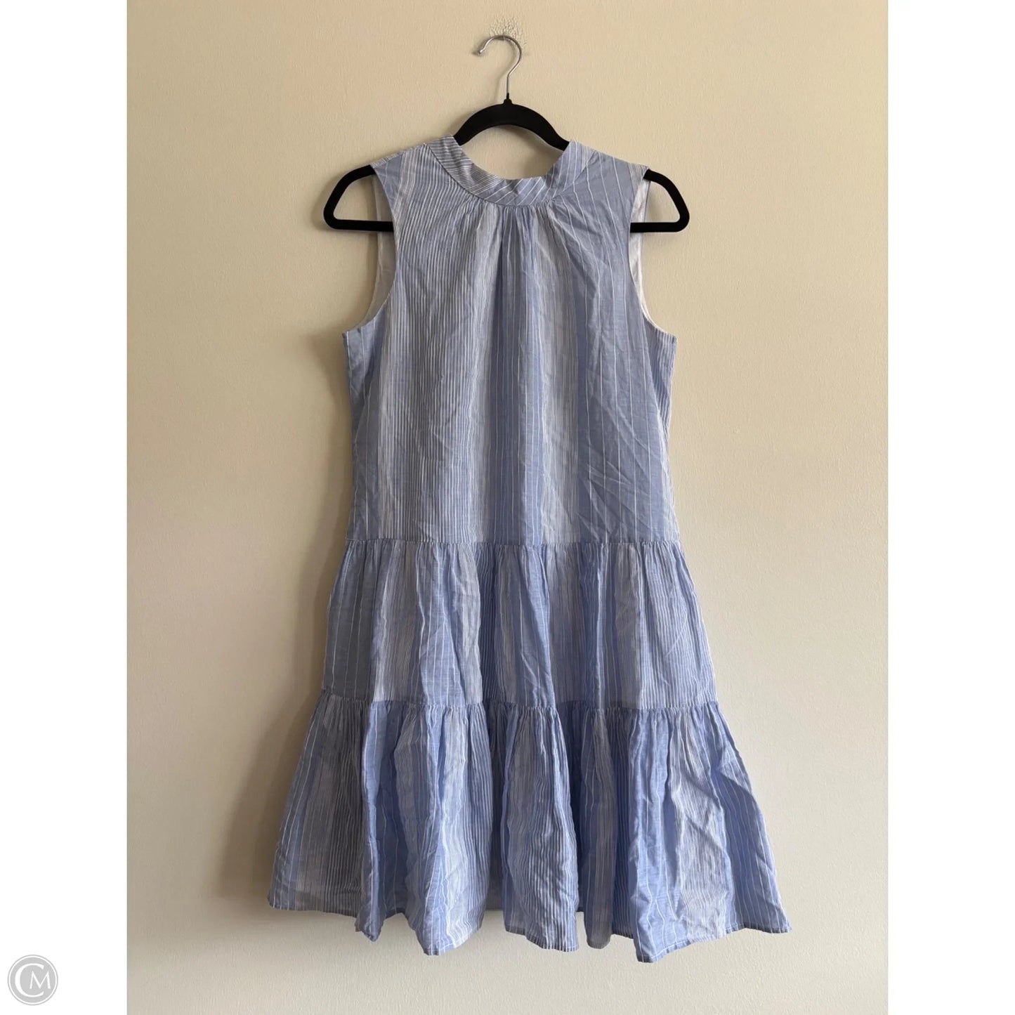 Dress Casual Midi By Calvin Klein In Striped Pattern, Size: 8