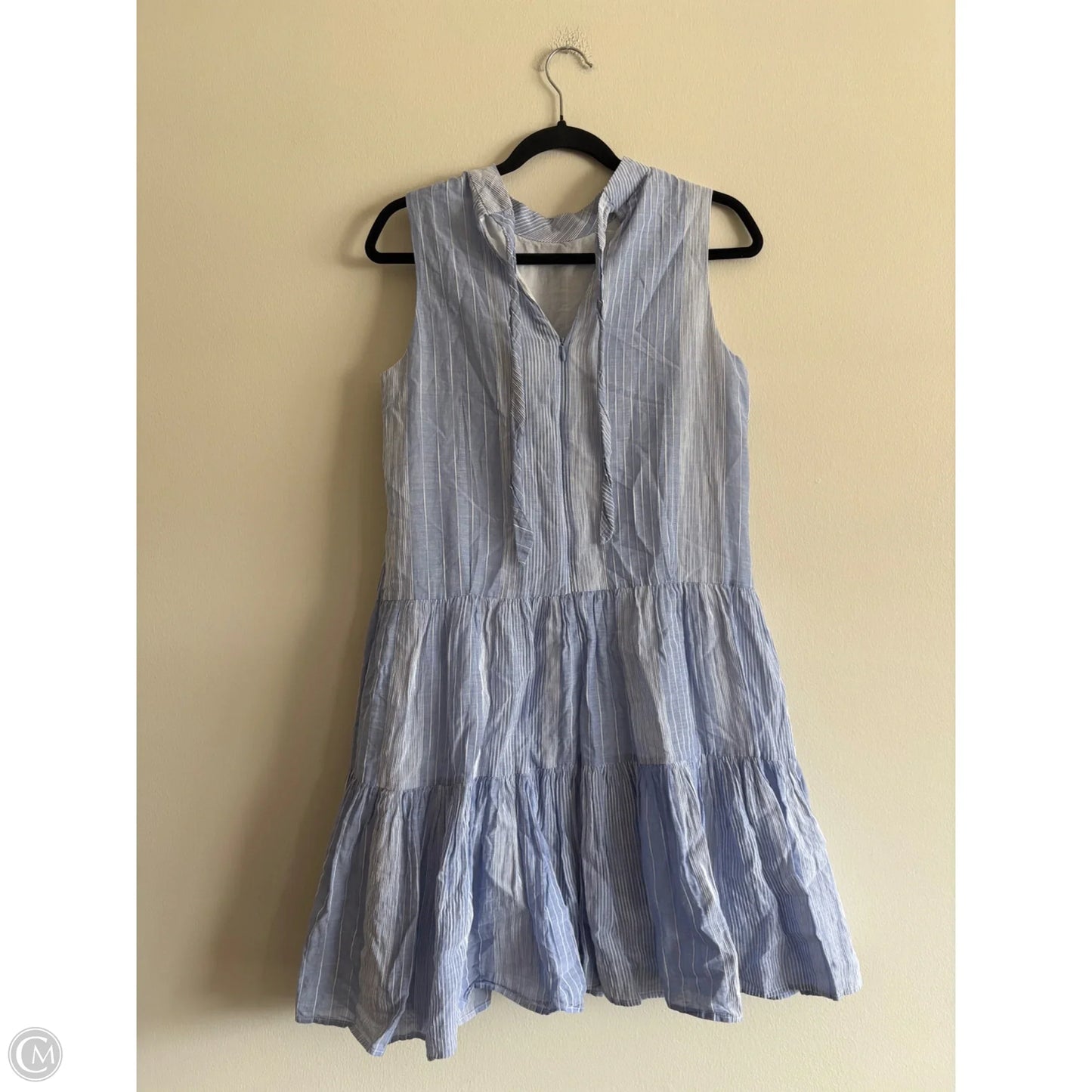 Dress Casual Midi By Calvin Klein In Striped Pattern, Size: 8