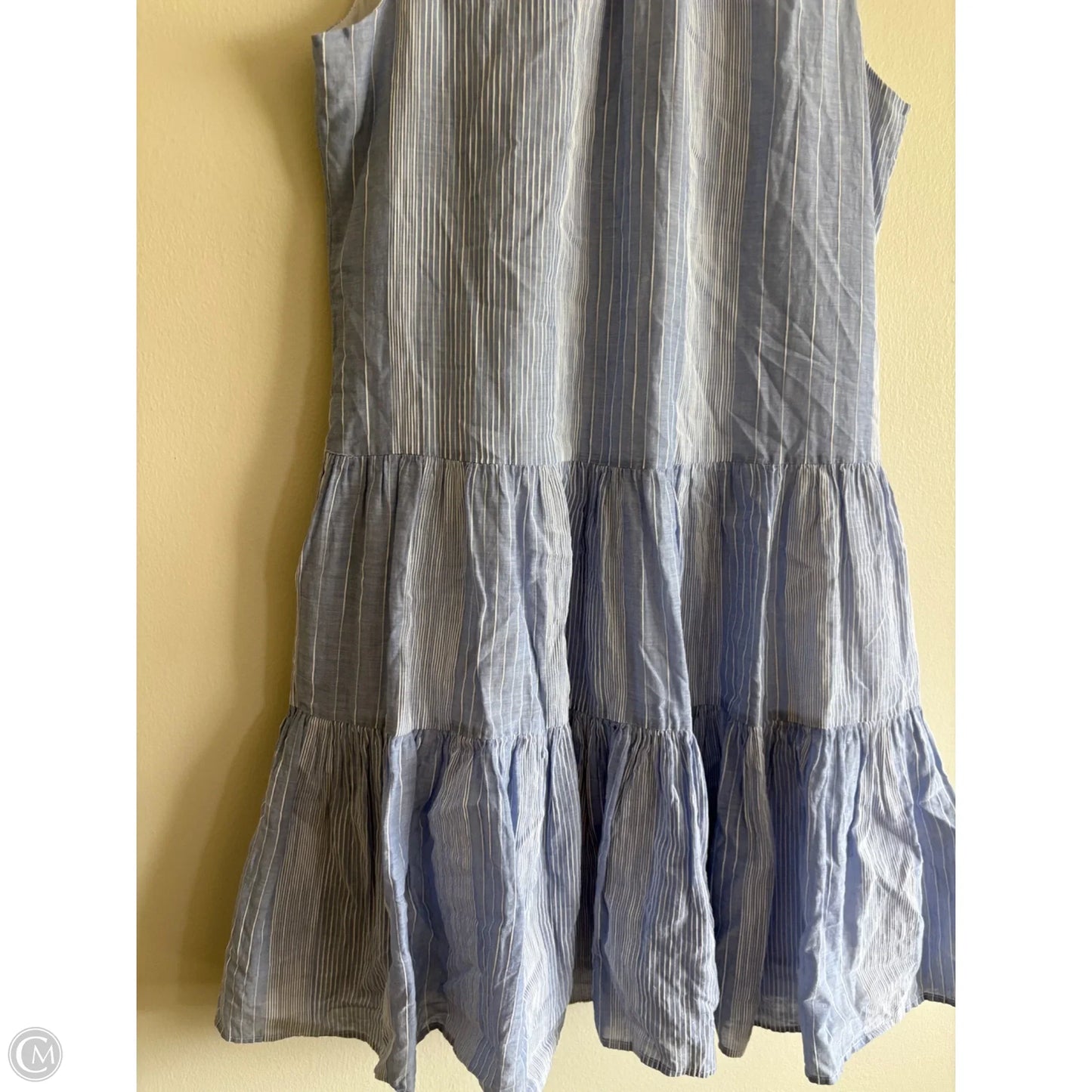 Dress Casual Midi By Calvin Klein In Striped Pattern, Size: 8