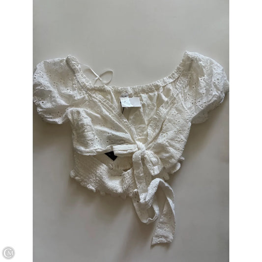 Blouse Short Sleeve By Le Lis In White, Size: L