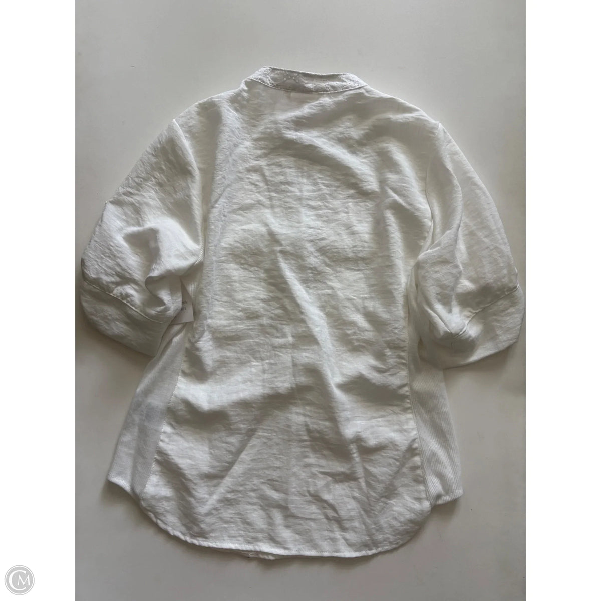 Blouse Long Sleeve By cavalini In White, Size: M