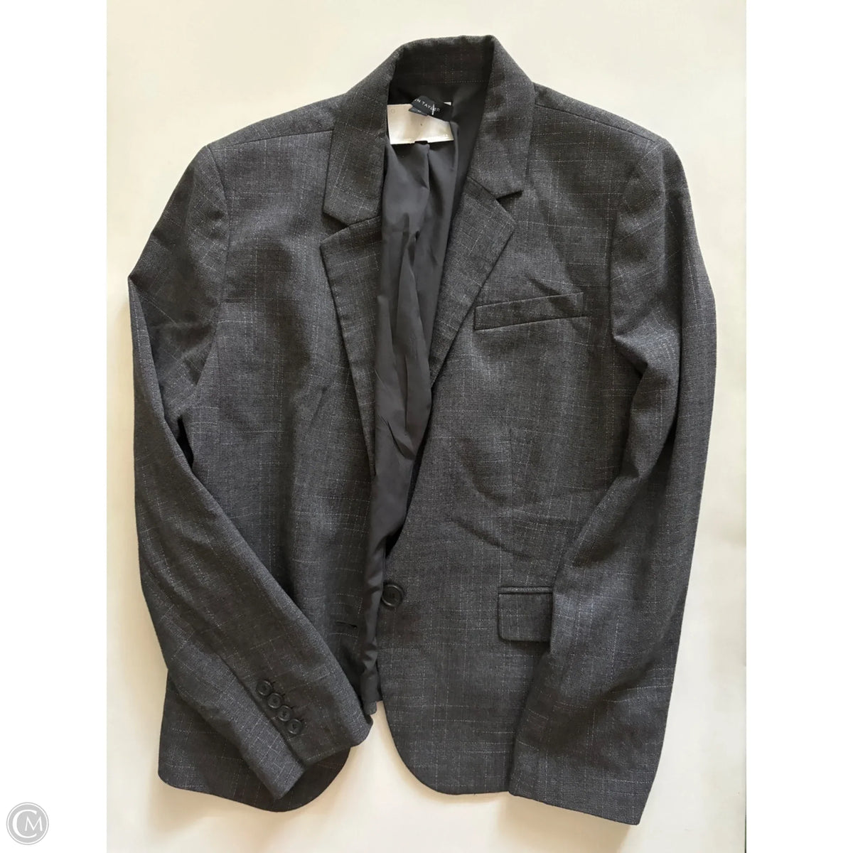 Blazer By Ann Taylor In Grey, Size: 14
