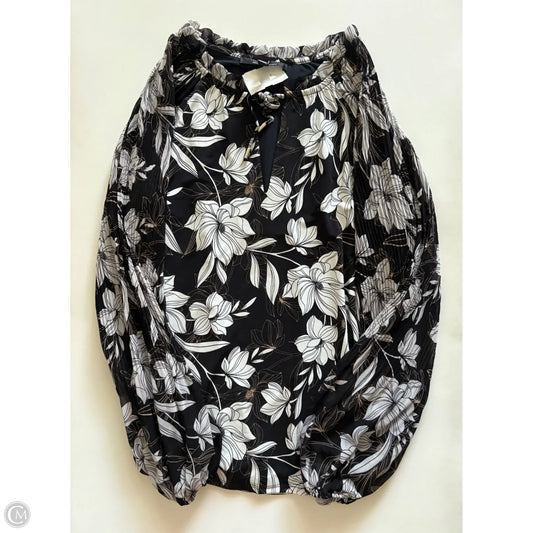 Blouse Long Sleeve By White House Black Market In Floral Print, Size: L