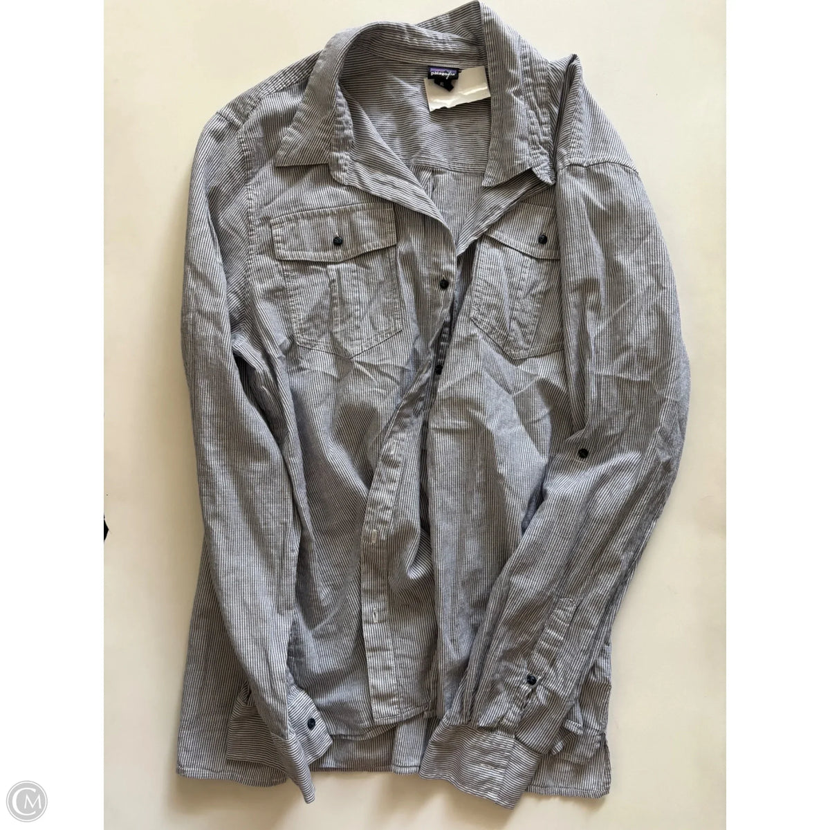 Blouse Long Sleeve By Patagonia In Striped Pattern, Size: Xl