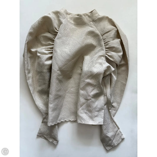 Blouse Long Sleeve By H&m In Cream, Size: M