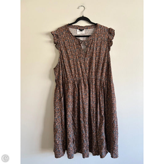 Dress Casual Midi By Torrid In Brown, Size: 3x