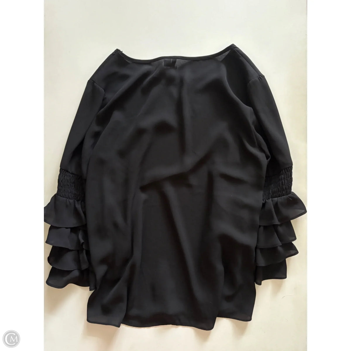 Blouse Short Sleeve By Cato In Black, Size: M