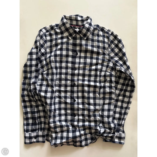 Blouse Long Sleeve By Kim Rogers In Plaid Pattern, Size: S