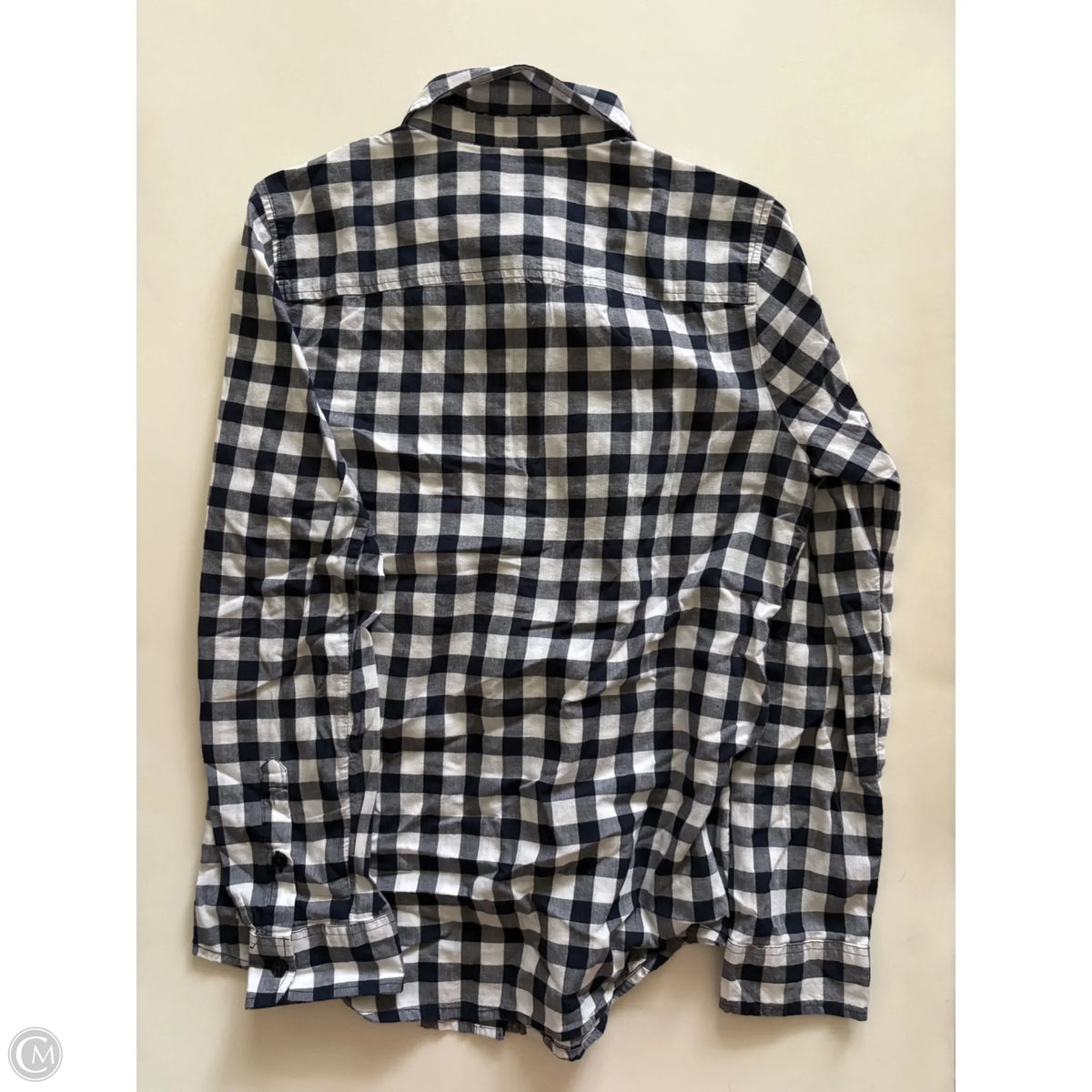 Blouse Long Sleeve By Kim Rogers In Plaid Pattern, Size: S