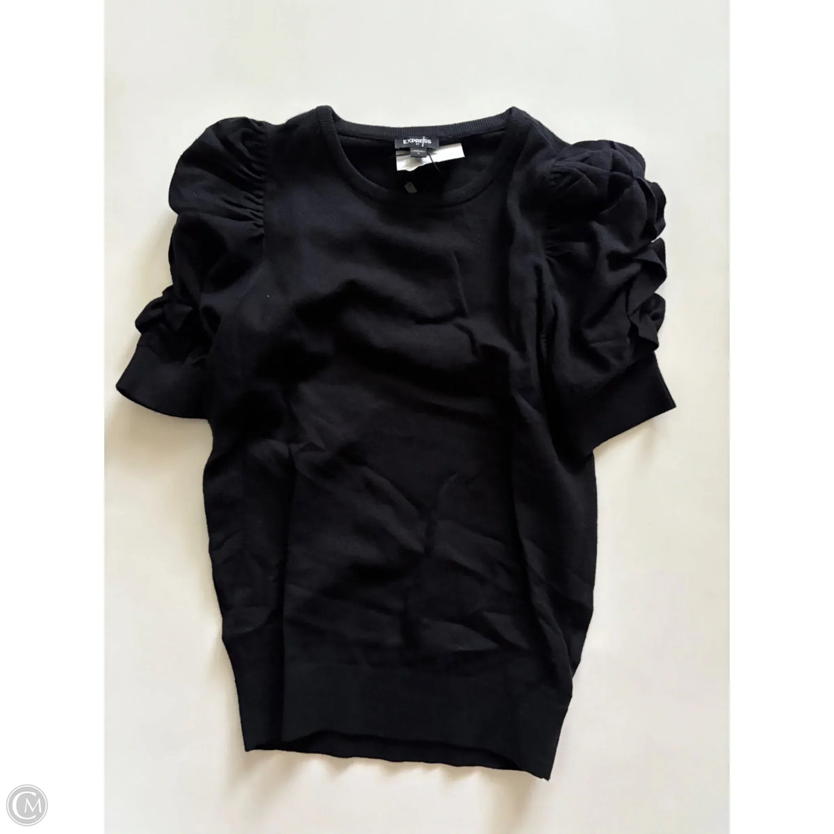 Blouse Short Sleeve By Express In Black, Size: S