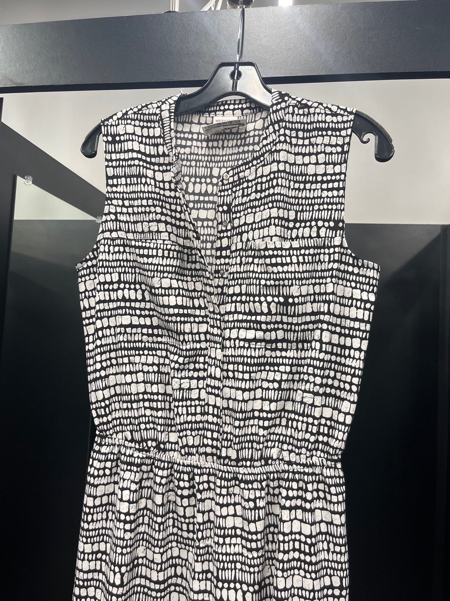 Black White Dress Casual Midi Merona, Size M