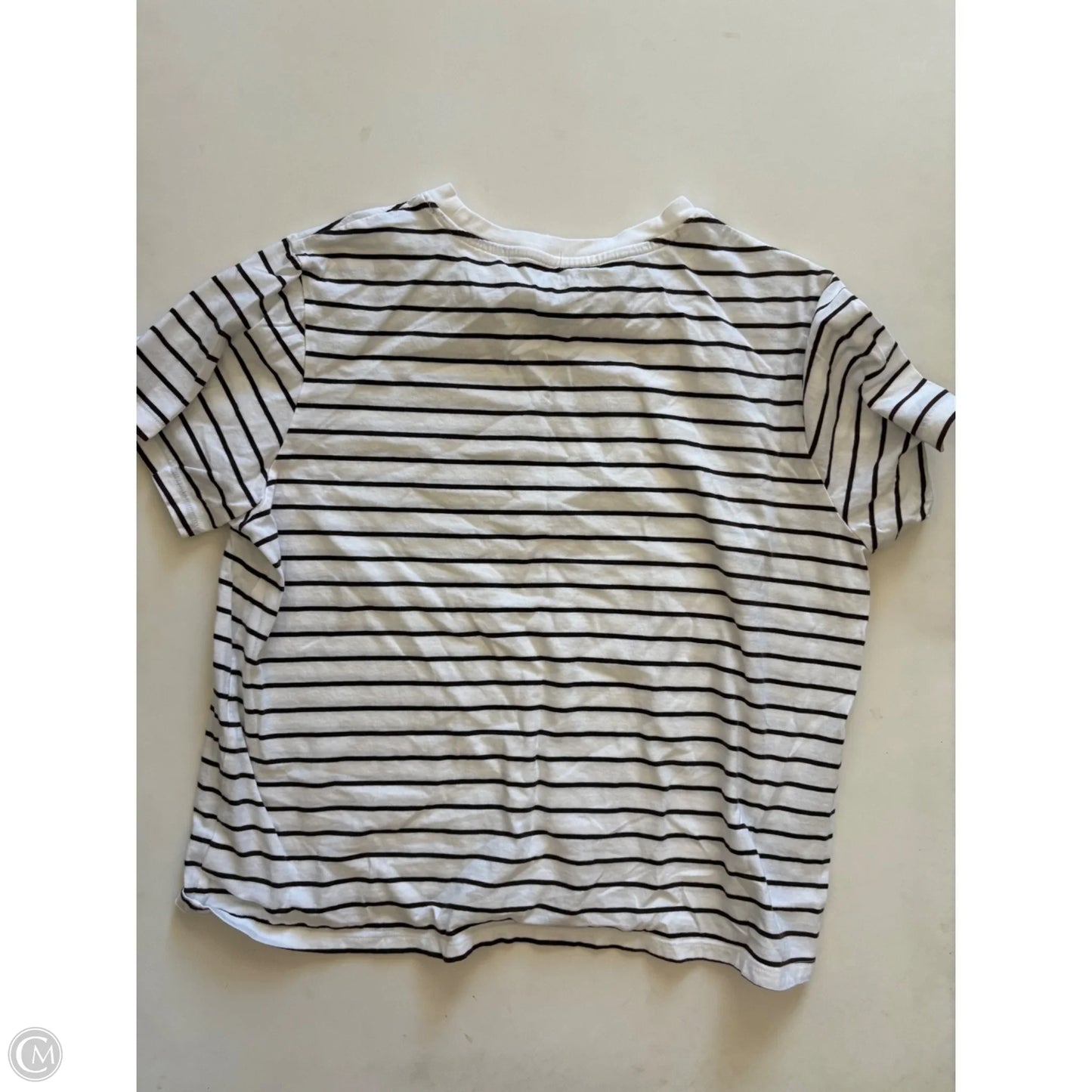 Top Short Sleeve By American Eagle In Striped Pattern, Size: L