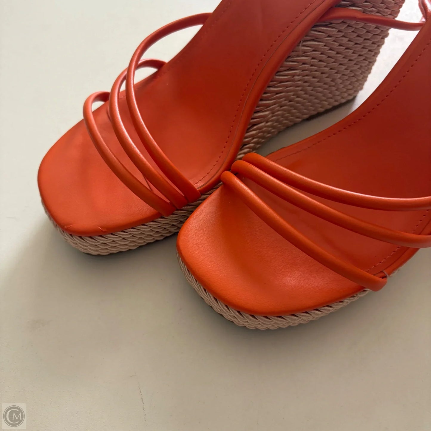 Shoes Heels Wedge By Marc Fisher In Orange, Size: 8