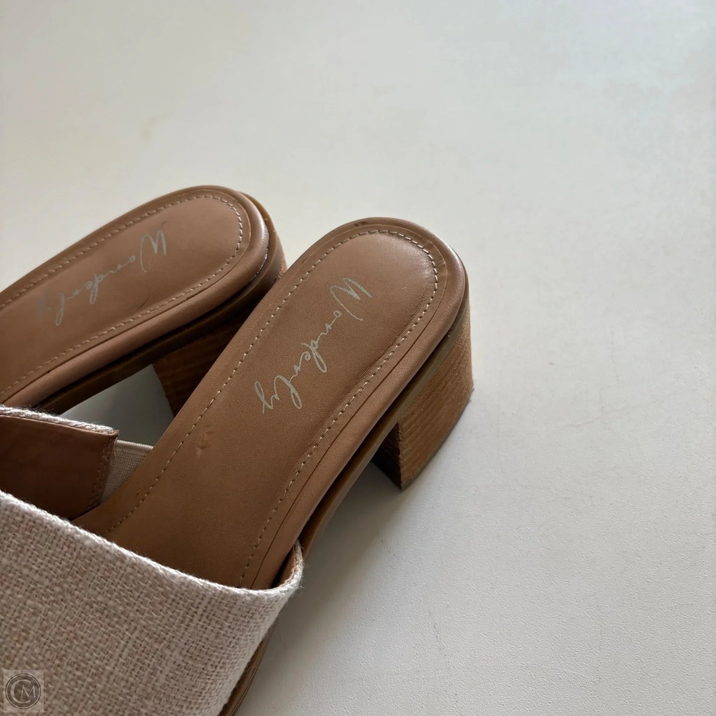 Sandals Heels Block By Wonderly In Cream, Size: 7.5