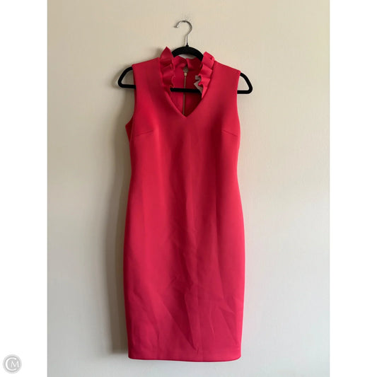 Dress Party Midi By Calvin Klein In Coral, Size: 6