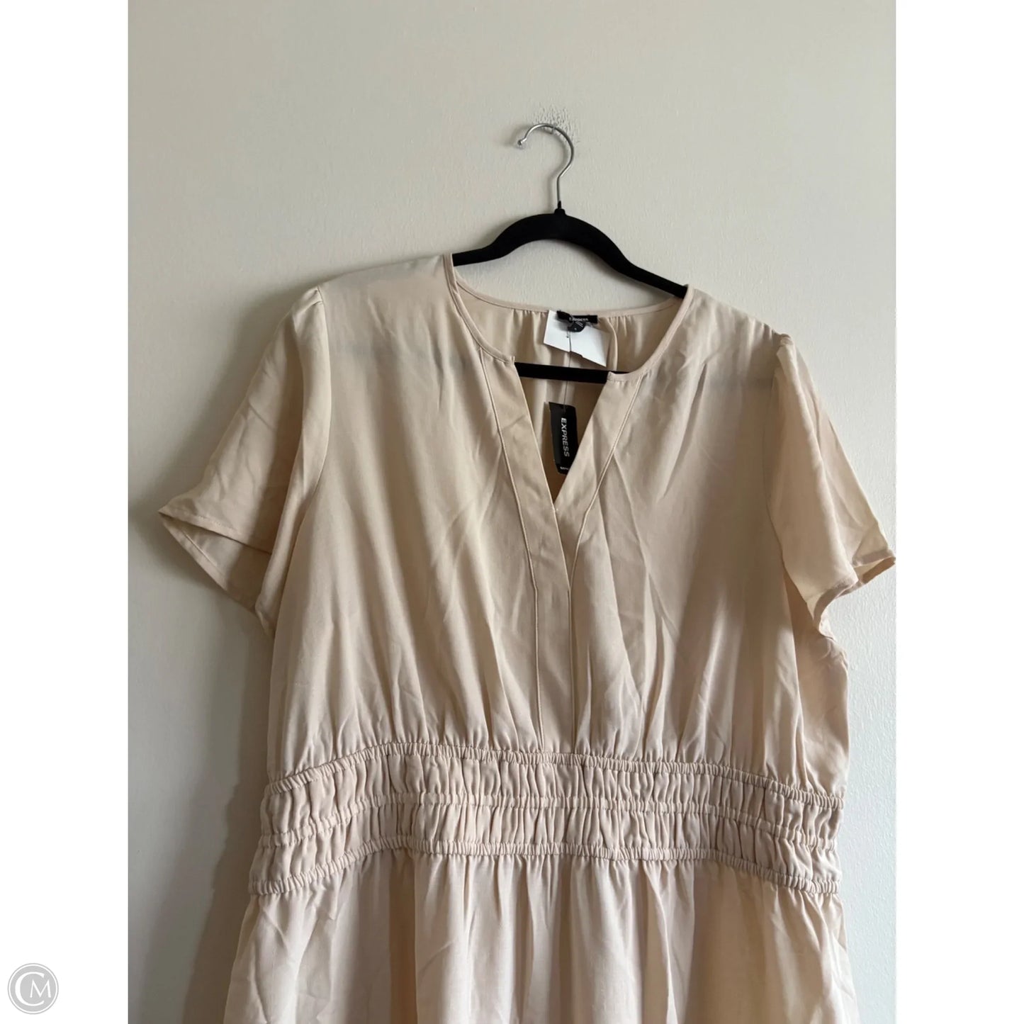 Dress Casual Midi By Express In Beige, Size: Xl