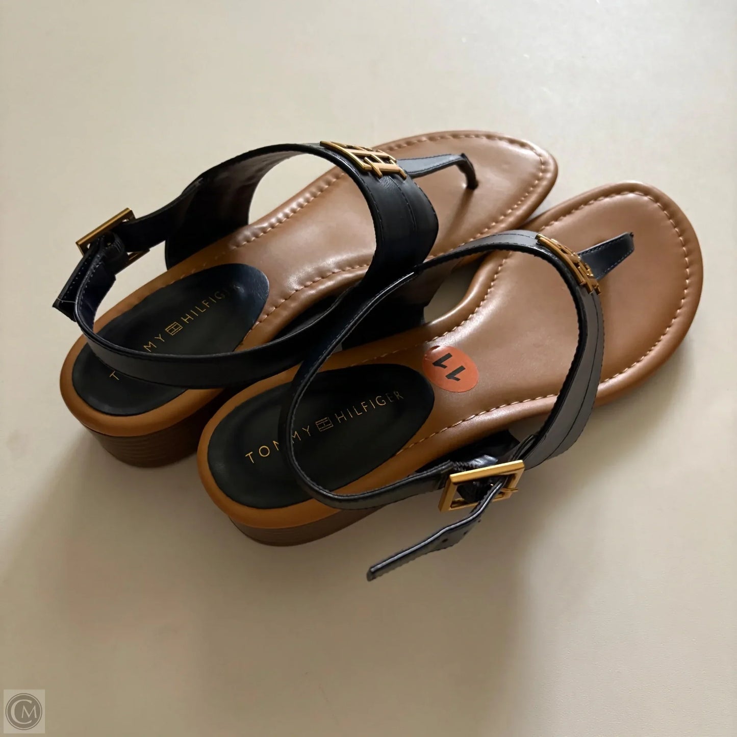 Sandals Flats By Tommy Hilfiger In Navy, Size: 11