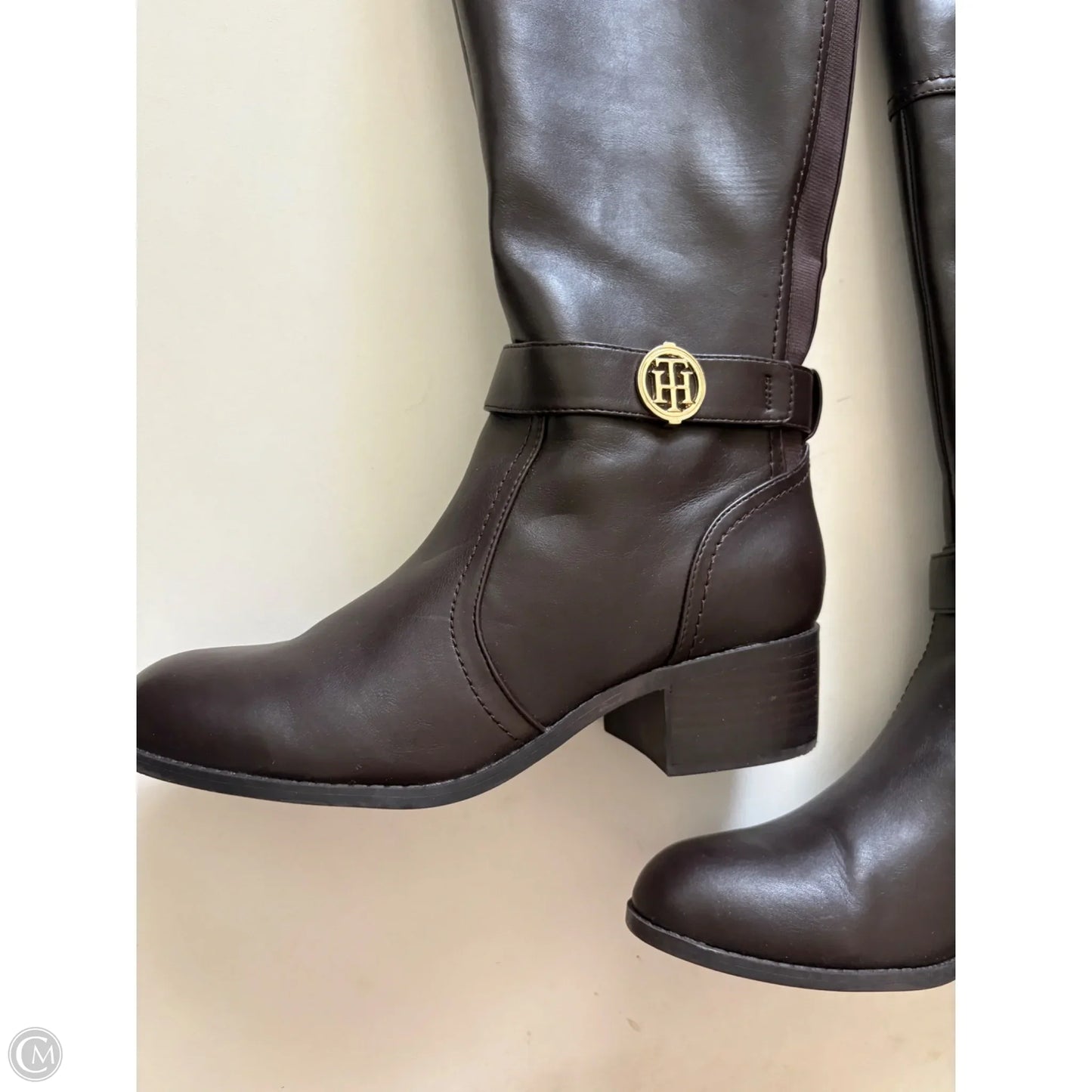 Boots Mid-calf Flats By Tommy Hilfiger In Brown, Size: 10