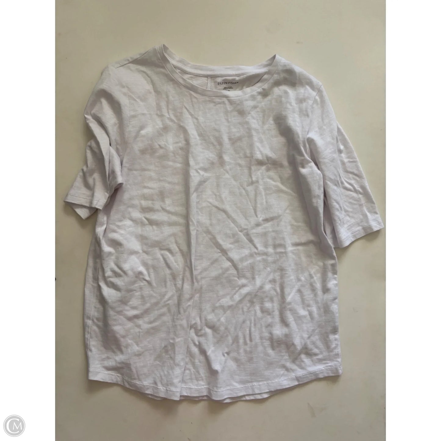 Top Short Sleeve By Eileen Fisher In White, Size: M