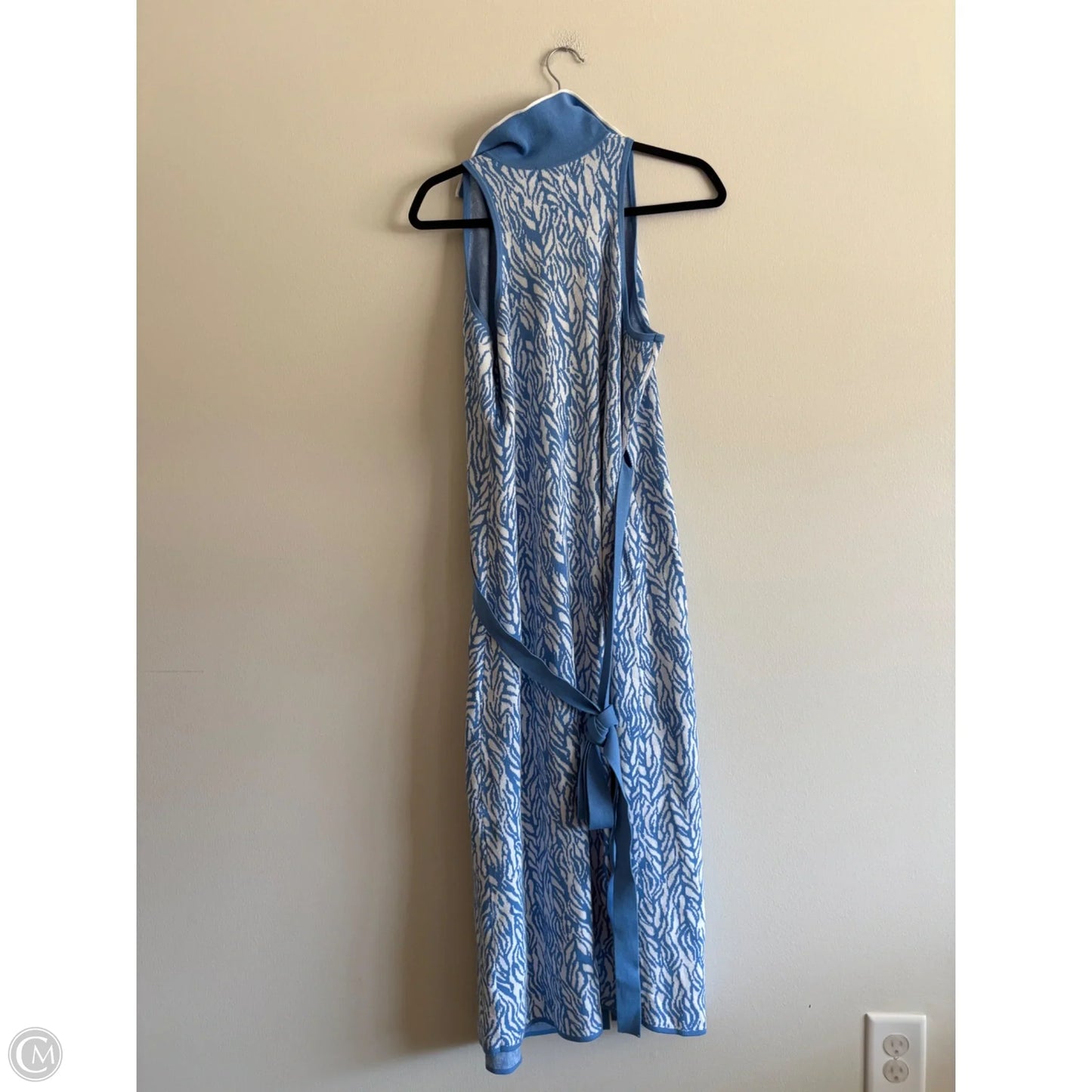 Dress Designer By Diane Von Furstenberg In Blue & White, Size: L