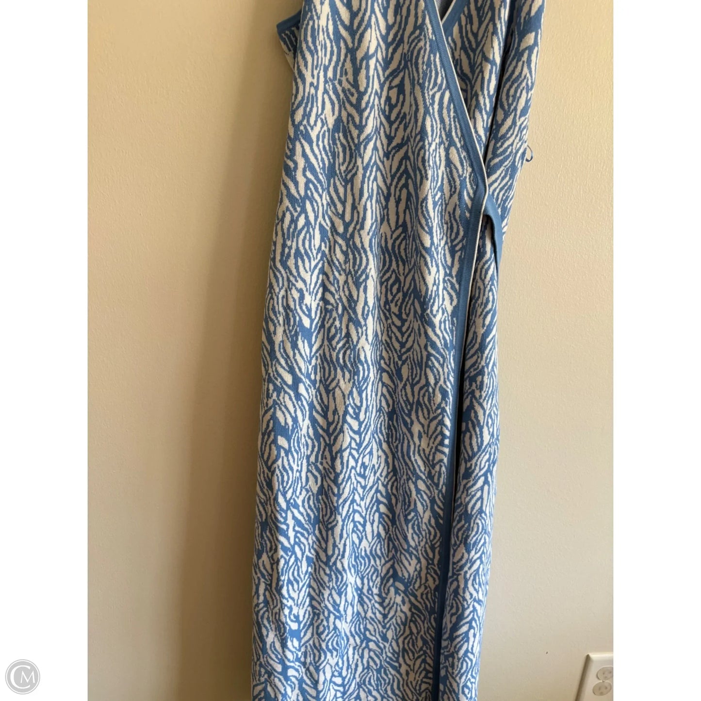 Dress Designer By Diane Von Furstenberg In Blue & White, Size: L