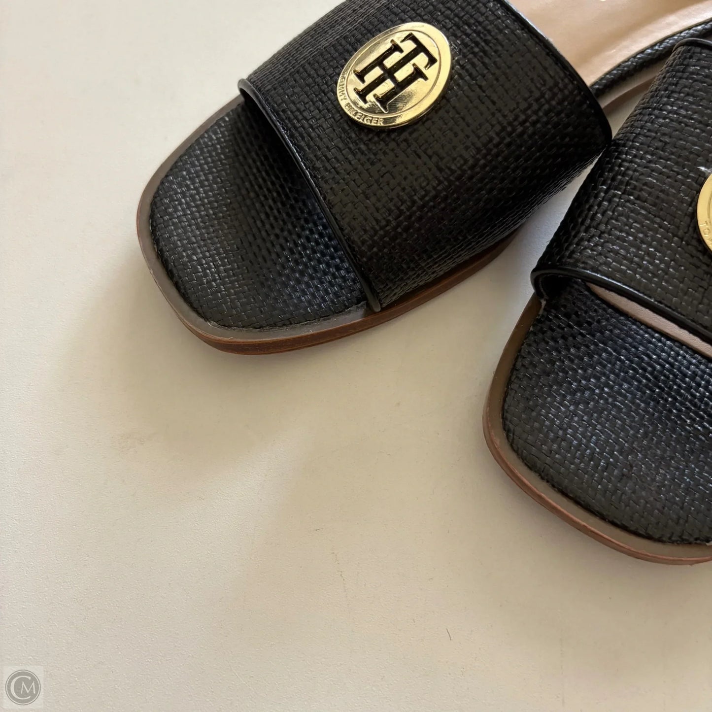 Sandals Flats By Tommy Hilfiger In Black, Size: 7.5