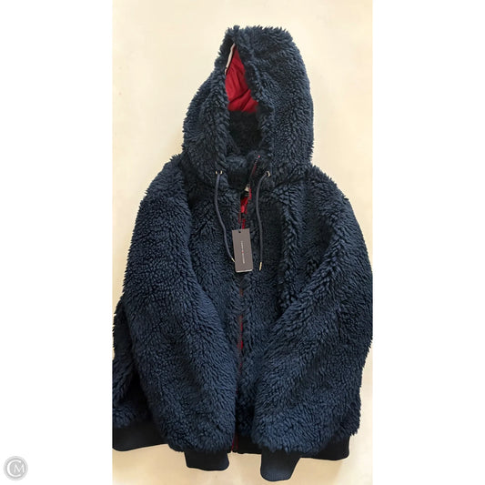 Jacket Faux Fur & Sherpa By Tommy Hilfiger In Navy, Size: 2x