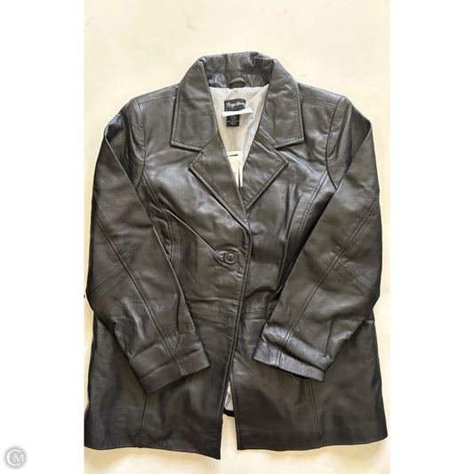 Coat Leather By Maggie Barnes In Black, Size: 12