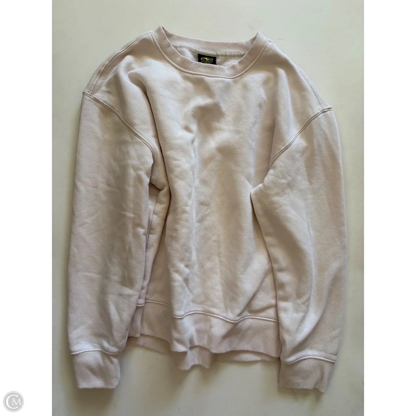 Sweatshirt Crewneck By Athletic Works In Cream, Size: M