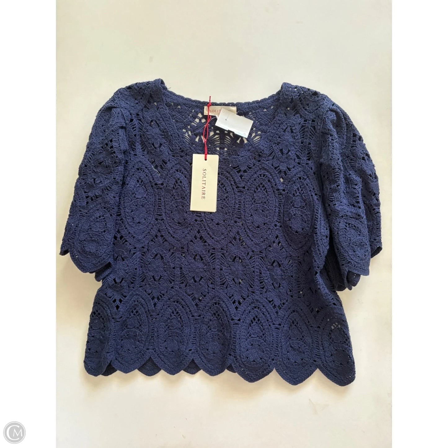 Top Short Sleeve By Solitaire In Navy, Size: Xs
