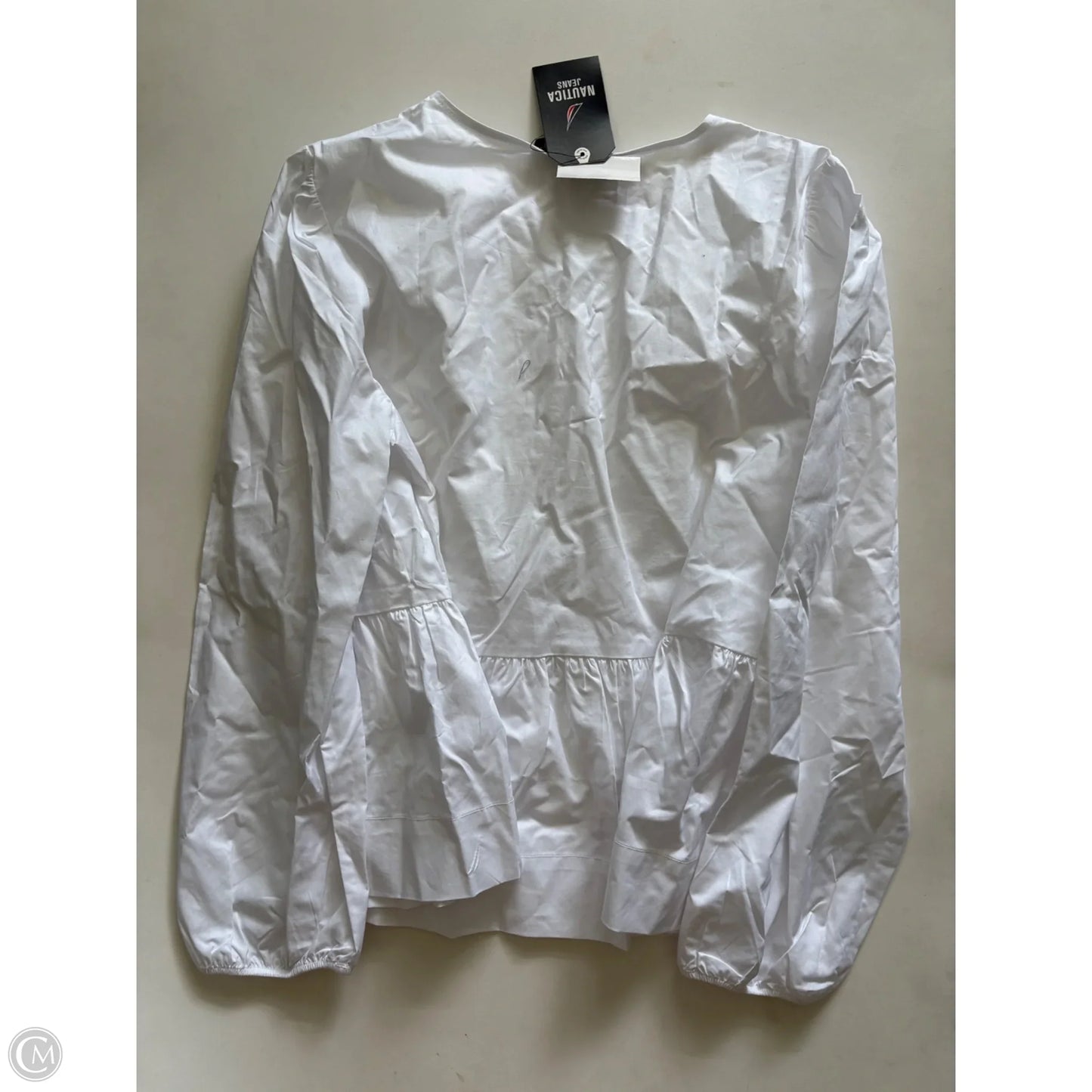 Top Long Sleeve By Nautica In White, Size: M