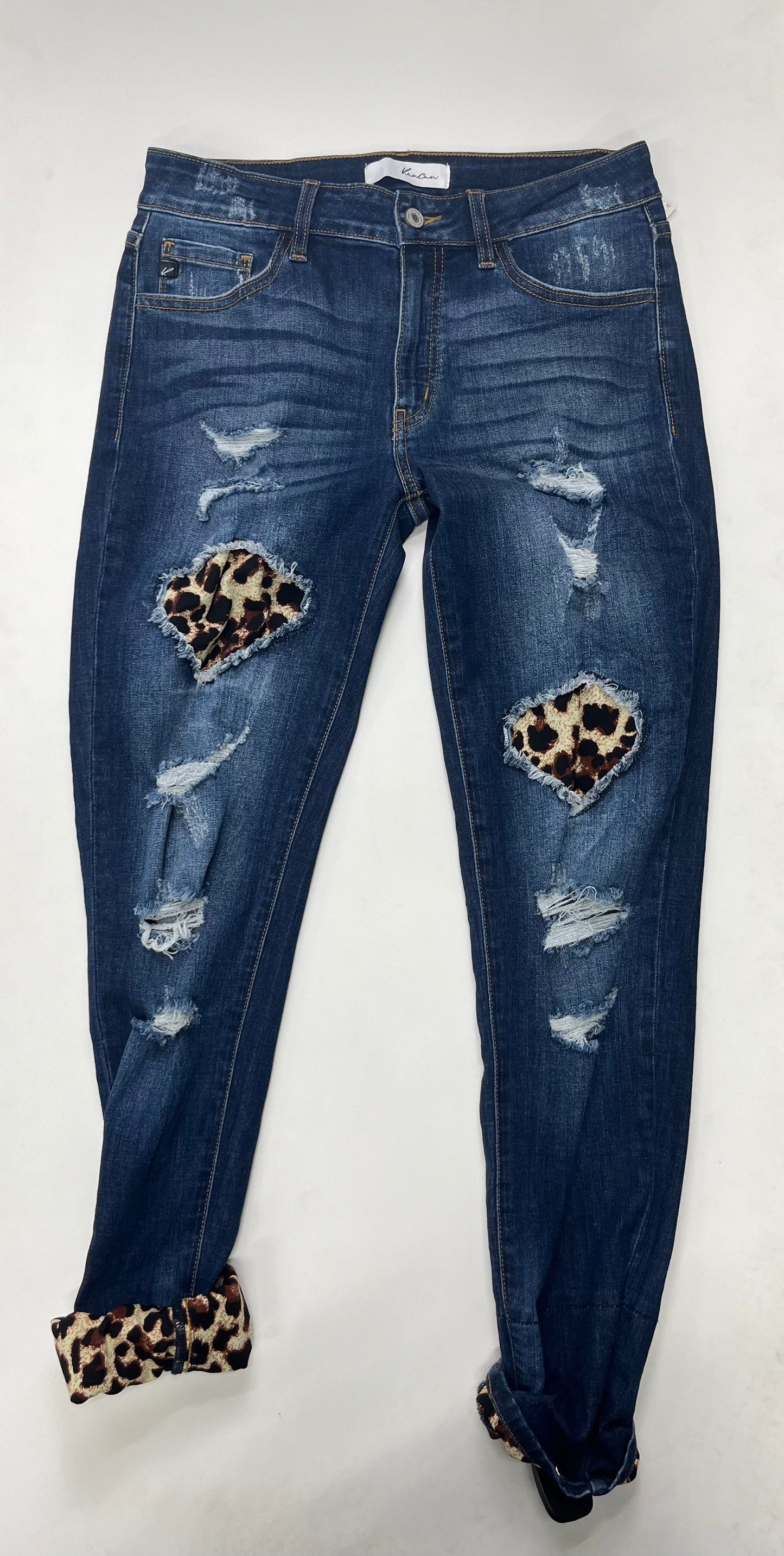 Animal Print Jeans Straight Kancan, Size 11