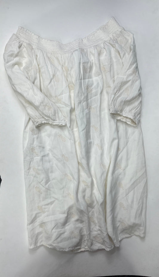 White Dress Casual Midi Old Navy, Size L