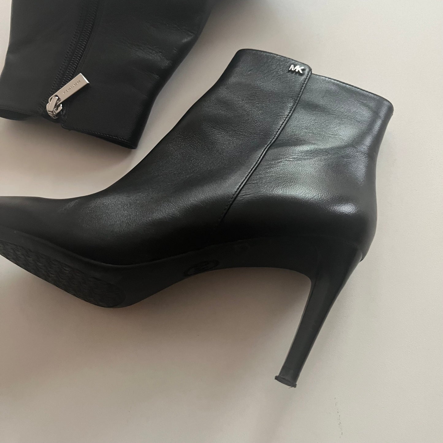Black Boots Ankle Heels Michael Kors O, Size 6.5