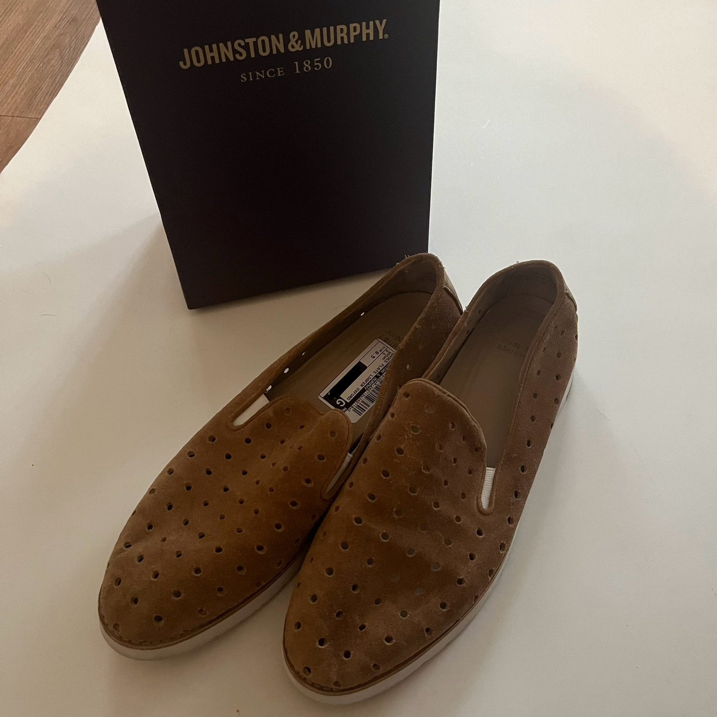 Brown Shoes Flats Loafer Oxford Johnston & Murphy, Size 9.5