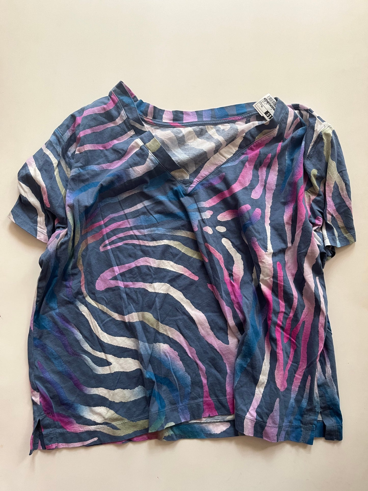 Multi-colored Top Short Sleeve Lou And Grey, Size Xl