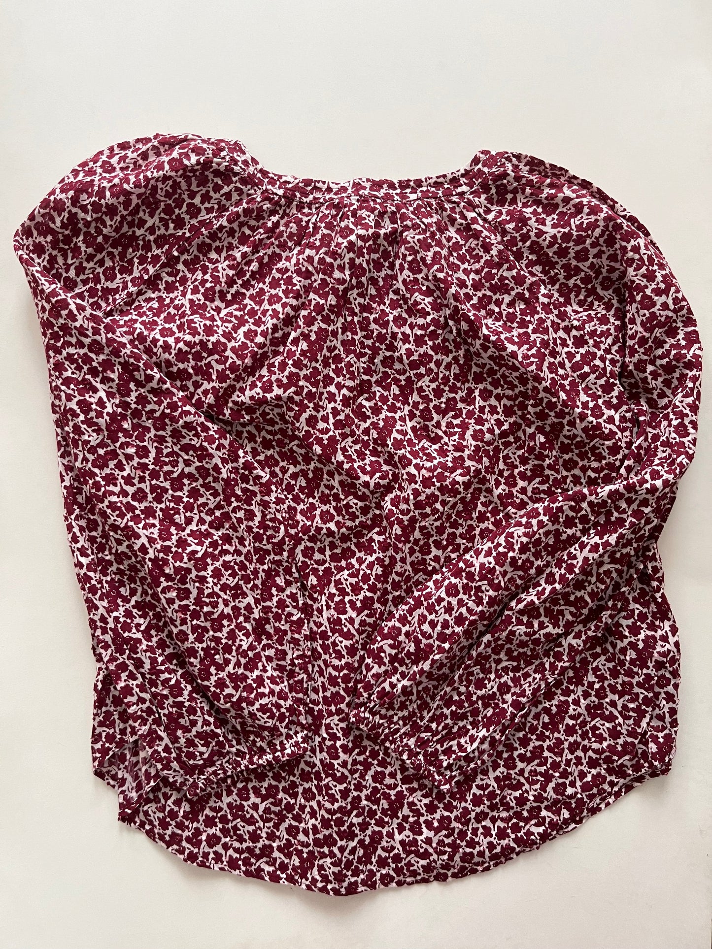 Maroon Top Long Sleeve Loft, Size L