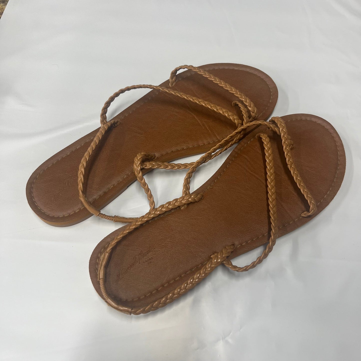 Brown Sandals Flats Universal Thread, Size 11