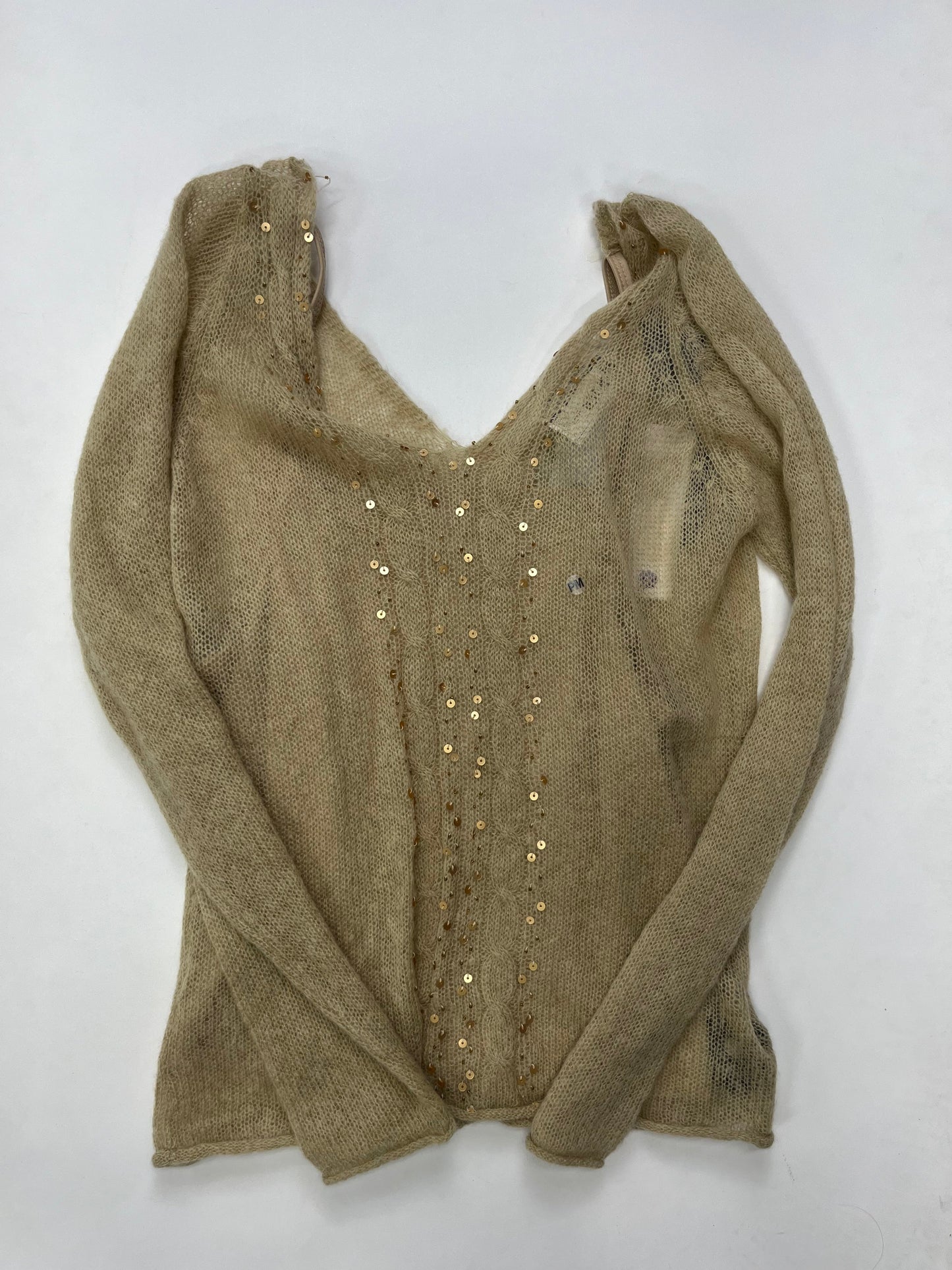 Beige Top Long Sleeve Mix It, Size Petite  Medium