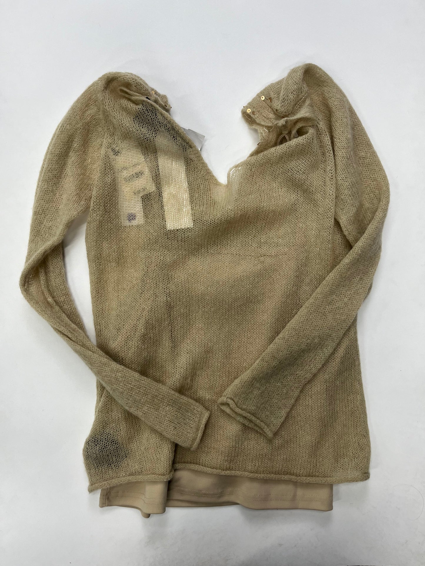 Beige Top Long Sleeve Mix It, Size Petite  Medium