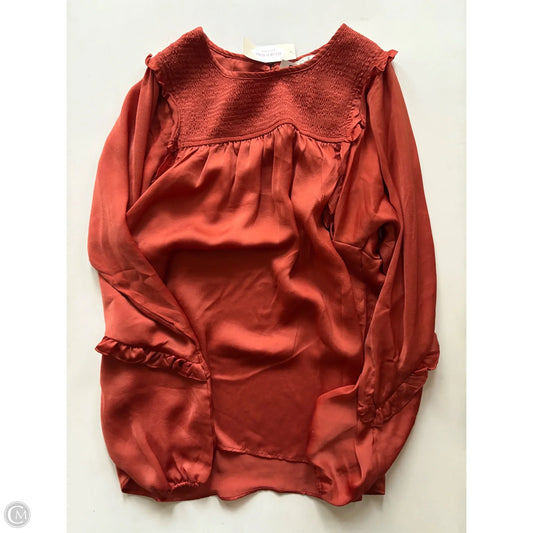 Blouse Long Sleeve By Easel In Orange, Size: S
