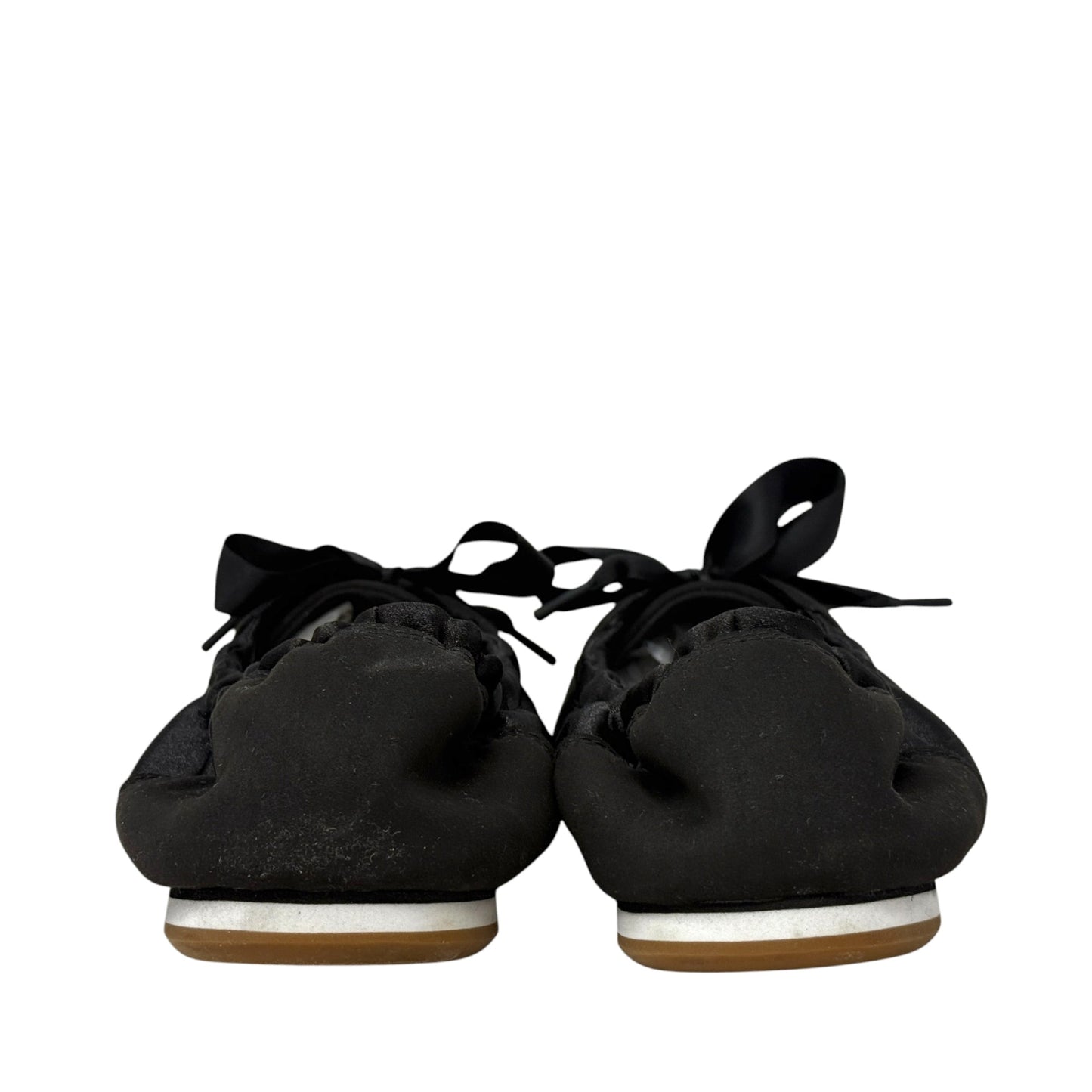 Yanka Round-Toe Satin Sneakerinas By Vivaia In Black, Size: 10.5