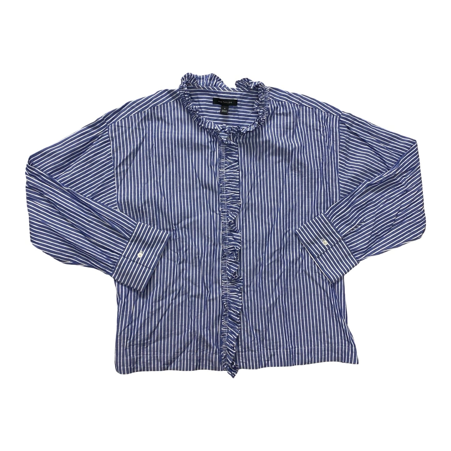 Top Ls By Ann Taylor In Blue & White, Size:M