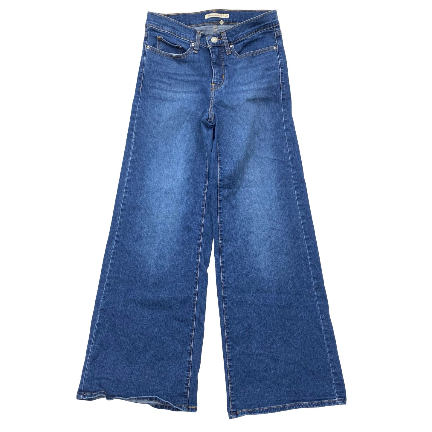 Jeans Wide Leg By Levis In Blue Denim, Size:4